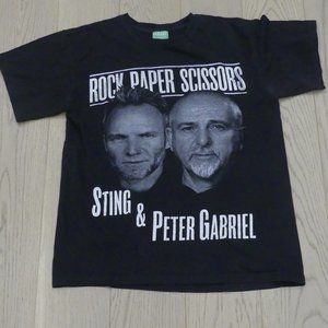 Sting And Peter Gabriel Rock Paper Scissors Tour 2016 Black Medium T-Shirt